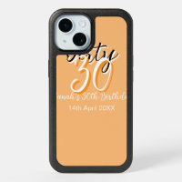 Dirty thirty orange white simple retro birthday ad
