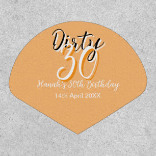 Dirty thirty orange white simple retro birthday ad patch