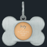 Dirty thirty orange white simple retro birthday ad pet ID tag<br><div class="desc">Customize template design</div>
