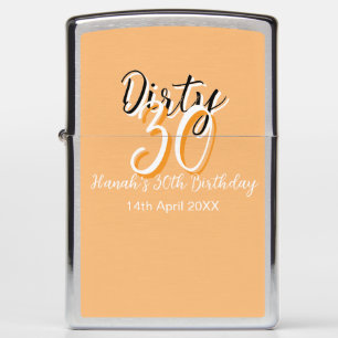 Dirty thirty orange white simple retro birthday ad zippo lighter