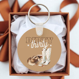 Dirty Thirty Western Rodeo 30th Birthday Party Keychain