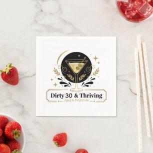 Dirty & Thriving Martini Birthday Customizable De Napkins
