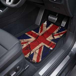 Dirty Vintage UK Union Jack British Flag Car Floor Mat