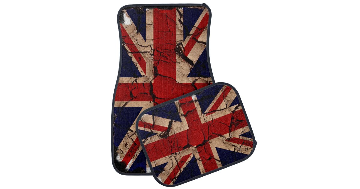 Dirty Vintage Uk Union Jack British Flag Car Mat Zazzle Com
