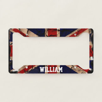 Dirty Vintage United Kingdom UK Flag Personalized License Plate Frame
