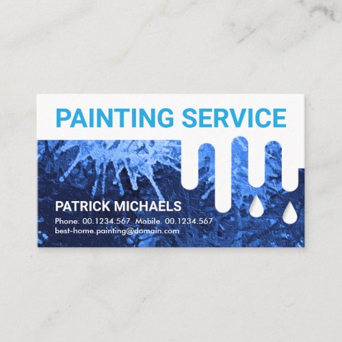 Dirty Wall Dripping Wet Paint Painting Service Business Card
