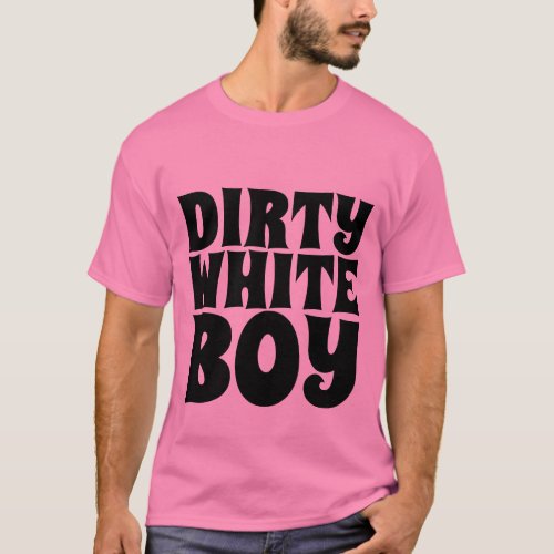 DIRTY WHITE BOY MENS VINTAGE PINK T_SHIRTS