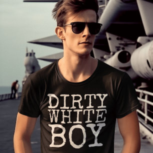 DIRTY WHITE BOY VINTAGE MEN'S T-SHIRTS