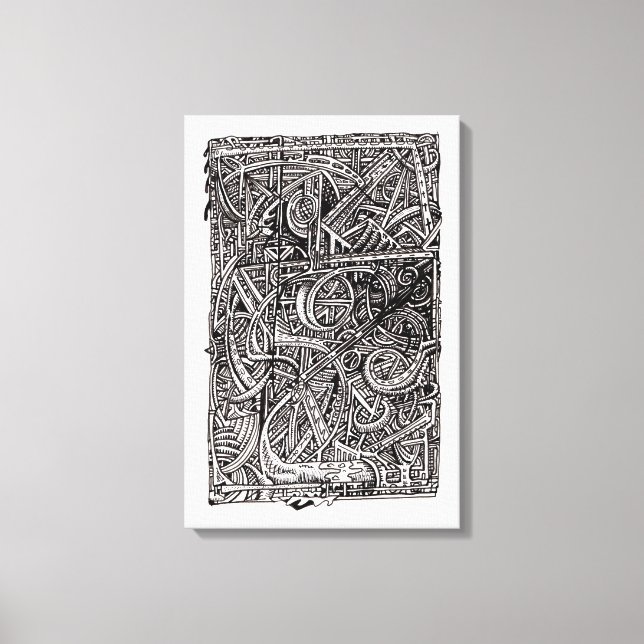 Dis-junction, Ink drawing Canvas Print (Front)