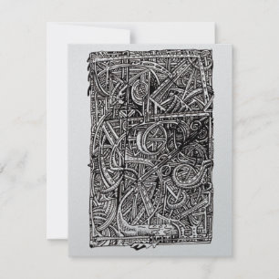 Dis-junction, Ink drawing Flat Card (silver)