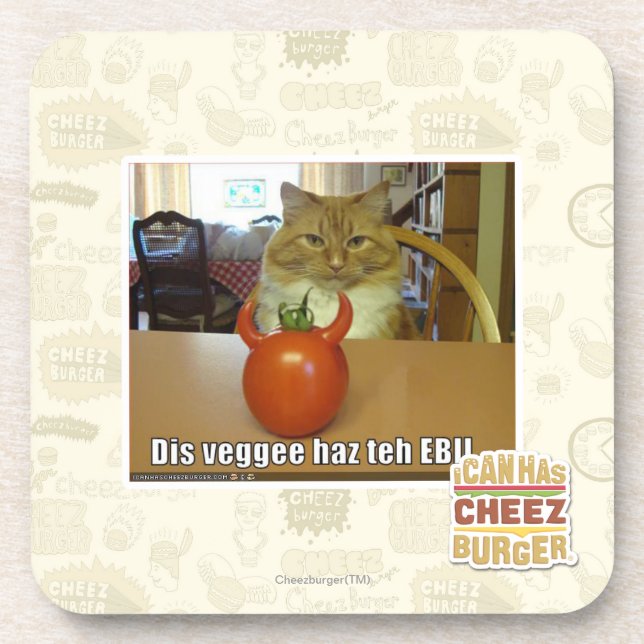 Dis veggee haz the EBIL Beverage Coaster (Front)