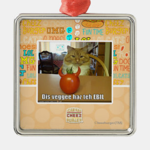 Dis veggee haz the EBIL Metal Ornament