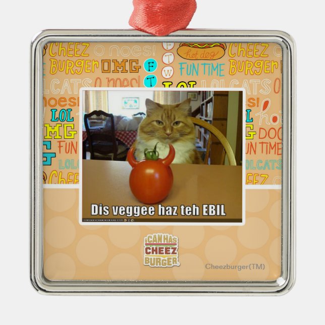 Dis veggee haz the EBIL Metal Ornament (Front)