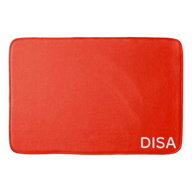 Disa Red color name Bath Mat (Front)