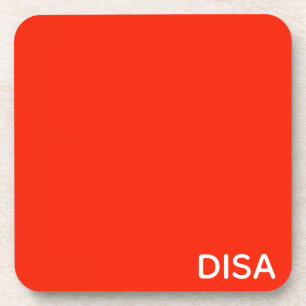 Disa Red color name Beverage Coaster
