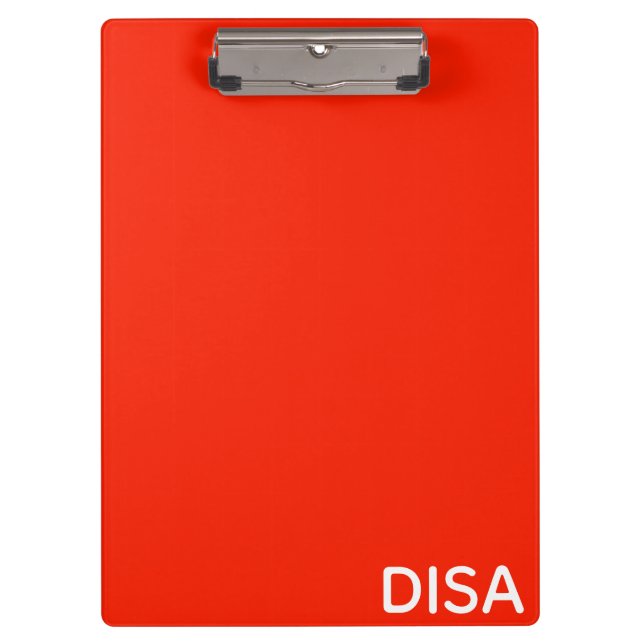 Disa Red color name Clipboard (Front)
