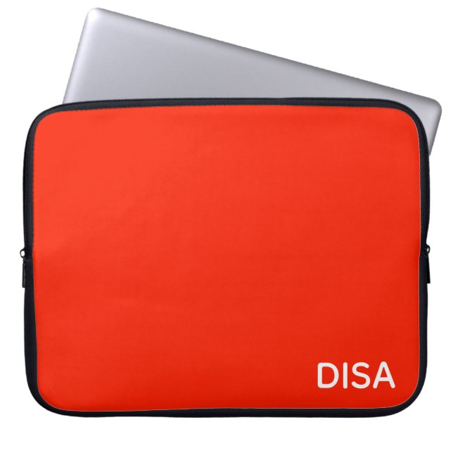 Disa Red color name Laptop Sleeve (Front)