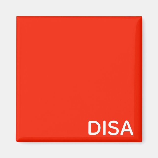Disa Red color name Magnet (Front)