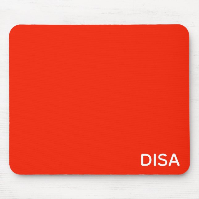 Disa Red color name Mouse Pad (Front)
