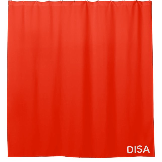 Disa Red color name Shower Curtain (Front)