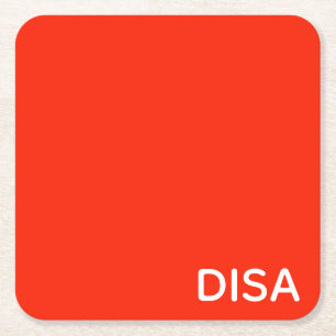 Disa Red color name Square Paper Coaster