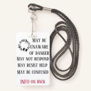 Disability Awareness Badge with lanyard