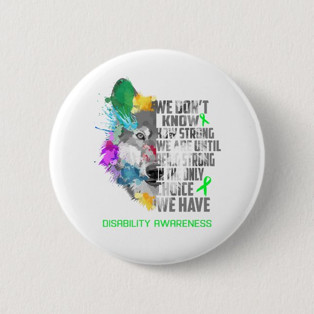 Disability Awareness Ribbon Support Gifts Button (Front)