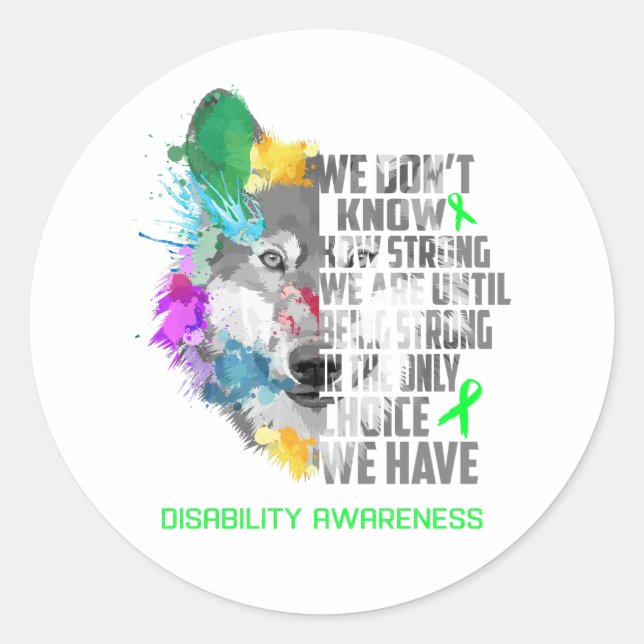 Disability Awareness Ribbon Support Gifts Classic Round Sticker (Front)