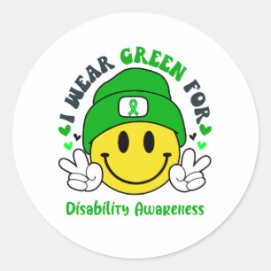 Disability Awareness Ribbon Support Gifts Classic Round Sticker