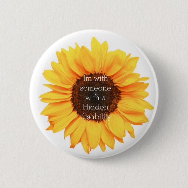 Disability awareness sunflower badge button (Front)