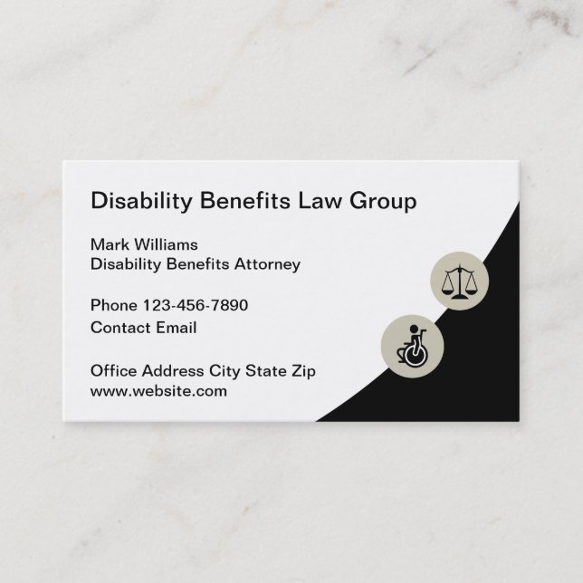 Disability Benefits Attorney Business Cards (Front)