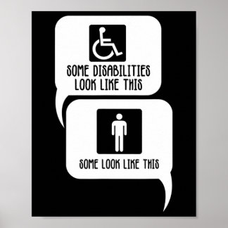Disability BiPolar Autism Awareness Some look like Poster