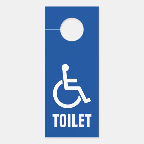 Disability handicapped wheelchair toilet restroom door hanger