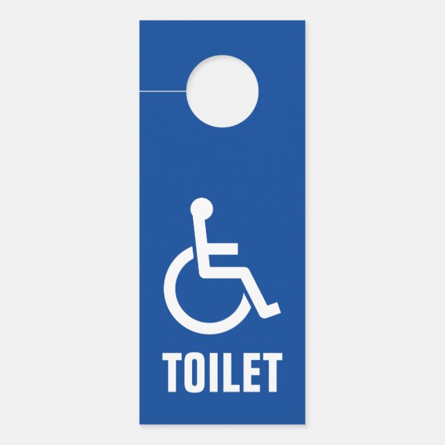 Disability handicapped wheelchair toilet restroom door hanger (Front)