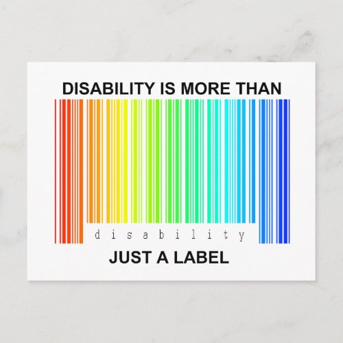 Disability is more than a label postcard