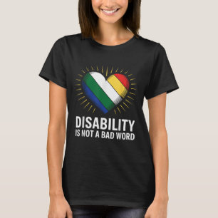 Disability Is Not A Bad Word Disability Pride Flag T-Shirt
