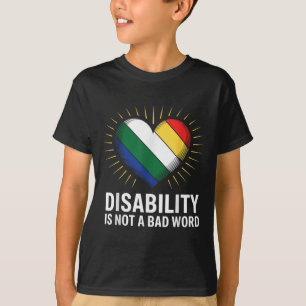 Disability Is Not A Bad Word Disability Pride Flag T-Shirt