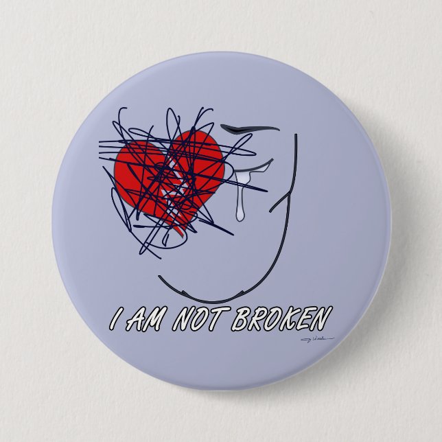 Disability Month I am not broken Button (Front)
