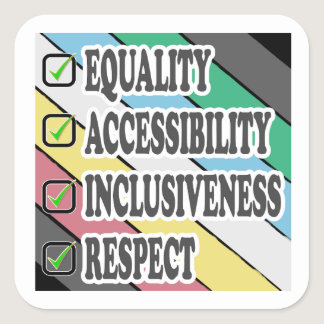 disability pride-EQUALITY ACCESSIBILITY INCLUSIVEN Square Sticker