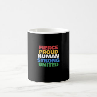 Disability Pride Flag Colors Bold Typography Black Coffee Mug