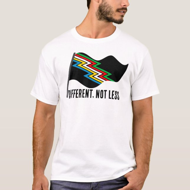 Disability Pride Flag Different Not Less  T-Shirt (Front)