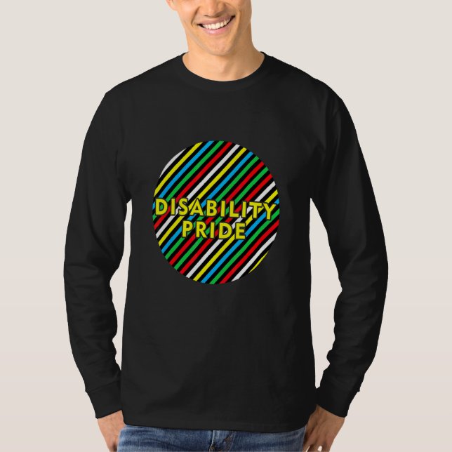 Disability Pride Flag Disabled Month Disability Aw T-Shirt (Front)