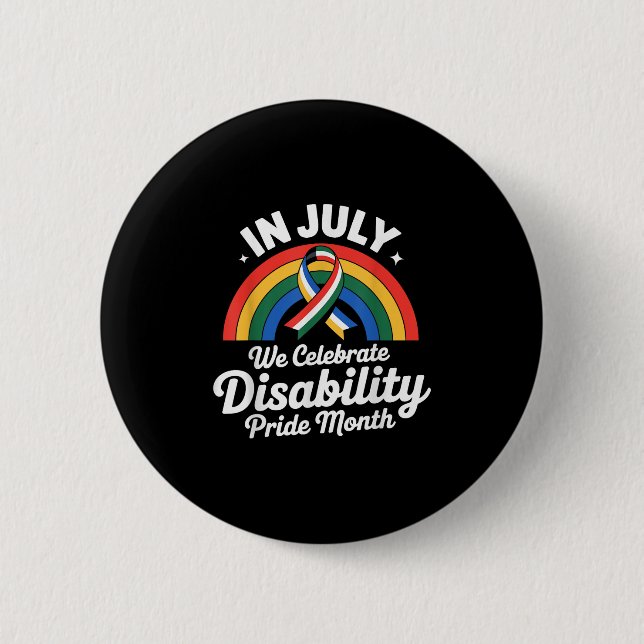 Disability Pride Flag July Disabled Pride Month Aw Button (Front)