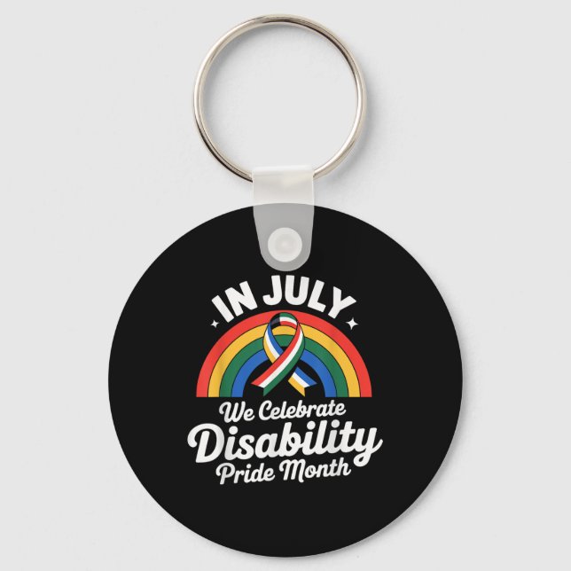 Disability Pride Flag July Disabled Pride Month Aw Keychain (Front)