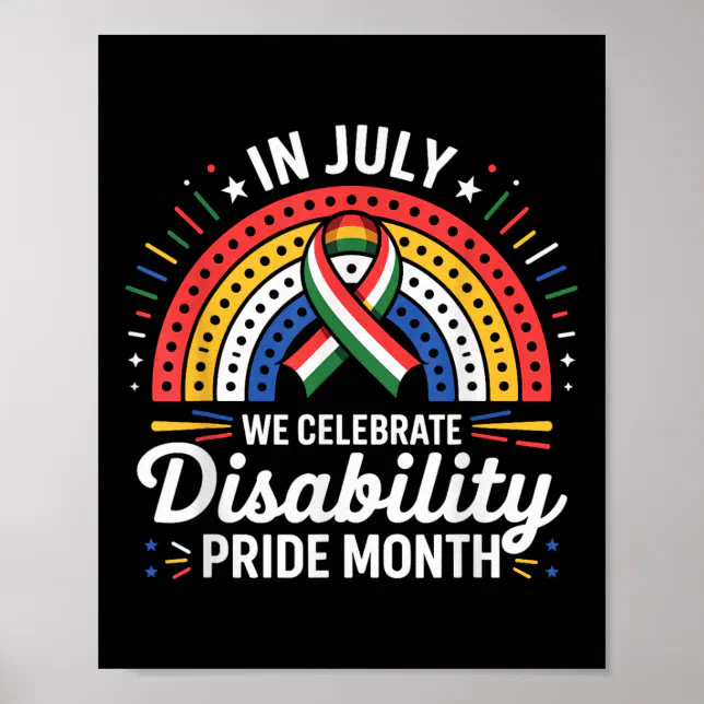 Disability Pride Flag July Disabled Pride Month Aw Poster | Zazzle