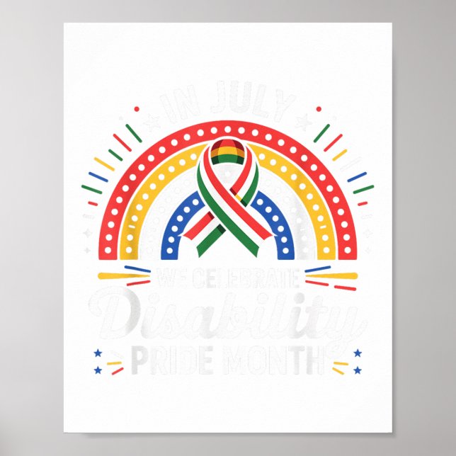 Disability Pride Flag July Disabled Pride Month Aw Poster (Front)