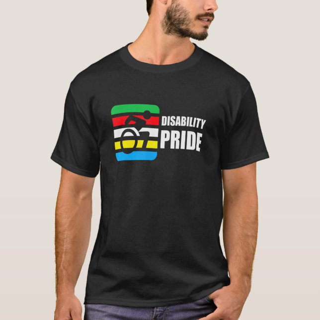 Disability Pride Flag July Supporter Disabled Prid T-Shirt (Front)