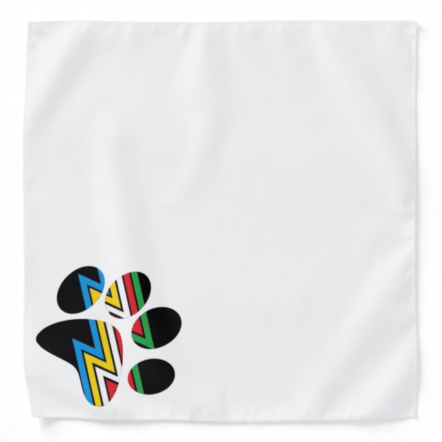 Disability Pride Flag Service Dog Paw  Bandana (Front)