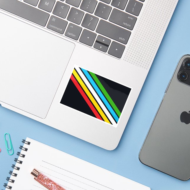 Disability pride flag sticker (Laptop w/ iPhone)