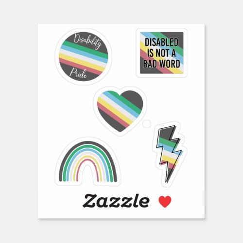Disability Pride Flag Sticker Pack Anti_Ableism
